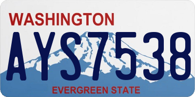 WA license plate AYS7538