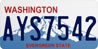 WA license plate AYS7542