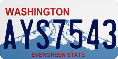 WA license plate AYS7543