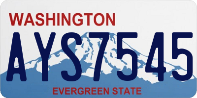 WA license plate AYS7545
