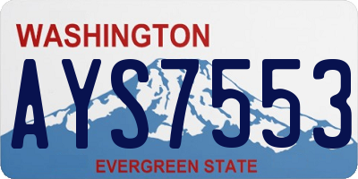 WA license plate AYS7553