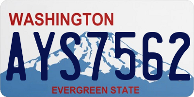 WA license plate AYS7562