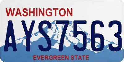 WA license plate AYS7563