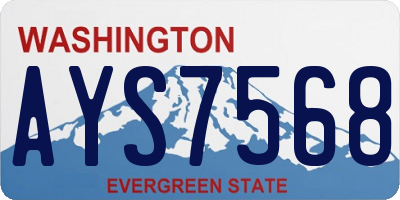 WA license plate AYS7568