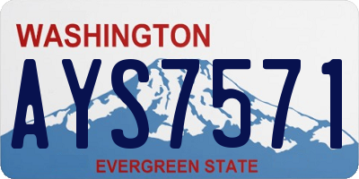 WA license plate AYS7571