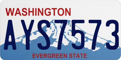 WA license plate AYS7573