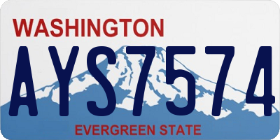 WA license plate AYS7574