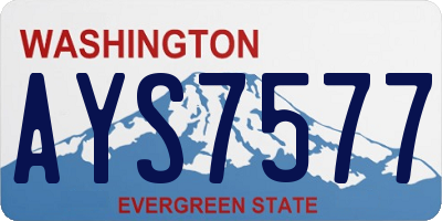 WA license plate AYS7577