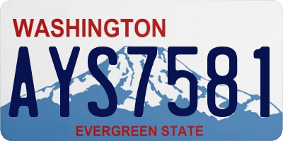 WA license plate AYS7581