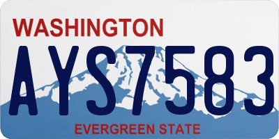 WA license plate AYS7583
