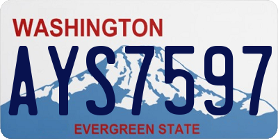 WA license plate AYS7597