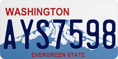 WA license plate AYS7598