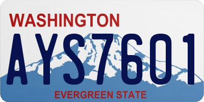 WA license plate AYS7601