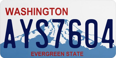 WA license plate AYS7604