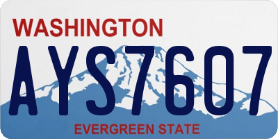 WA license plate AYS7607