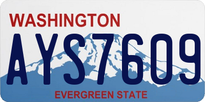 WA license plate AYS7609