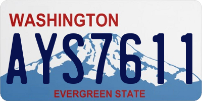 WA license plate AYS7611