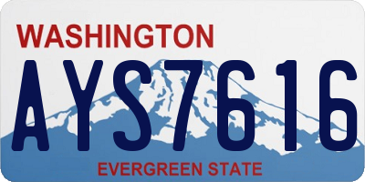 WA license plate AYS7616
