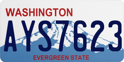 WA license plate AYS7623