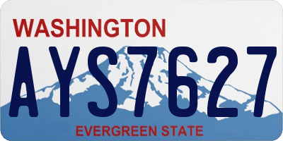 WA license plate AYS7627