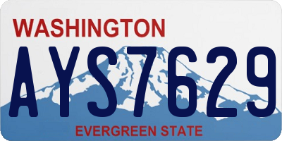 WA license plate AYS7629