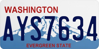 WA license plate AYS7634
