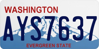 WA license plate AYS7637