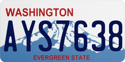 WA license plate AYS7638