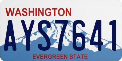 WA license plate AYS7641