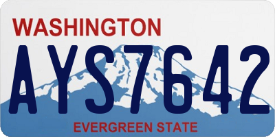 WA license plate AYS7642