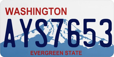 WA license plate AYS7653