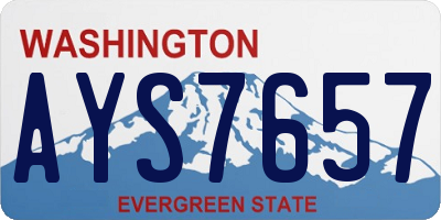 WA license plate AYS7657