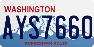 WA license plate AYS7660