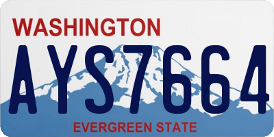 WA license plate AYS7664