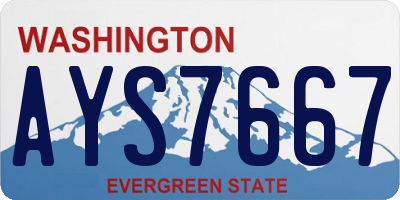 WA license plate AYS7667