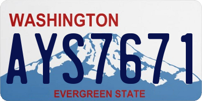 WA license plate AYS7671