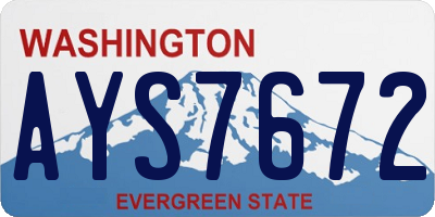 WA license plate AYS7672