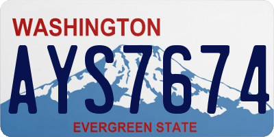 WA license plate AYS7674