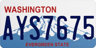 WA license plate AYS7675