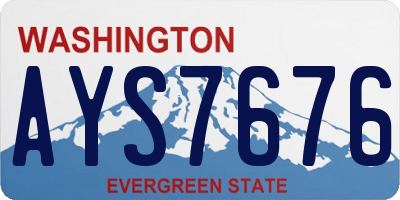 WA license plate AYS7676