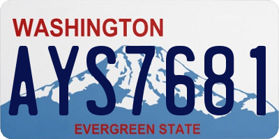 WA license plate AYS7681