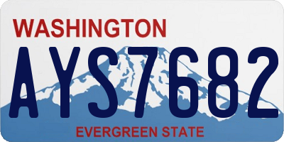 WA license plate AYS7682
