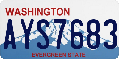 WA license plate AYS7683