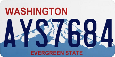 WA license plate AYS7684