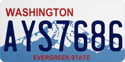 WA license plate AYS7686