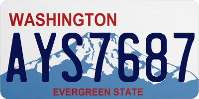 WA license plate AYS7687