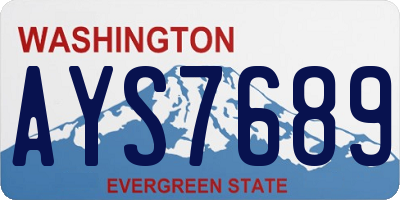 WA license plate AYS7689