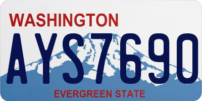 WA license plate AYS7690