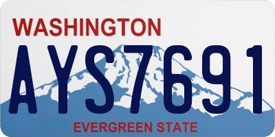 WA license plate AYS7691