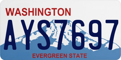 WA license plate AYS7697